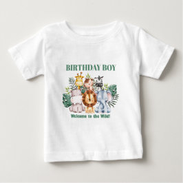 Launige Jungle-Safari-Tier-Geburtstagsfeier Baby T-shirt
