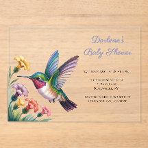 Launige Kolibri-Blumen-Baby-Party