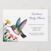 Launige Kolibri-Blumen-Baby-Party