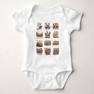 Launige lustige 12 Tage Weihnachten Baby Strampler