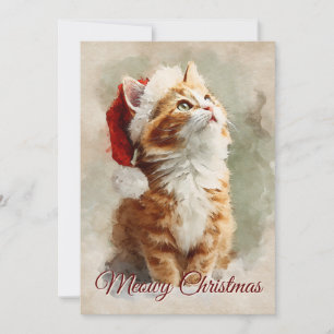 Launige Lustige Süße Orange Frohe Weihnachten Katz