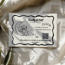 Launige Mond-RSVP-Antwortkarte