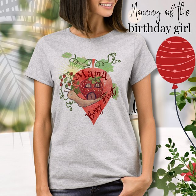 Launige Schnecke & Erdbeermama  T-Shirt (Whimsical Snail & Strawberry Mama T-Shirt)