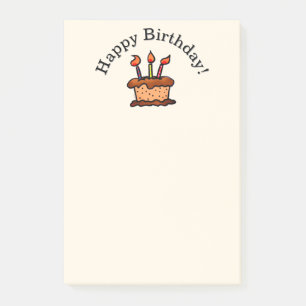 Launige Schokoladentorte Happy Birthday Doodle Post-it Klebezettel