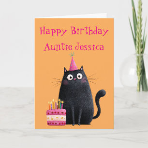 Launige schwarze Katze Geburtstagskarte Karte