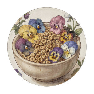 Launige Stiefmütterchen-Blumen-Cereal-Schale Schneidebrett