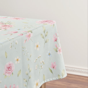 Launige Teekanne mit Häschen Frühlingsblumenmuster Tischdecke