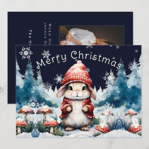 Launige Weihnachts-Hasen-Feiertags-Postkarte Feiertagskarte