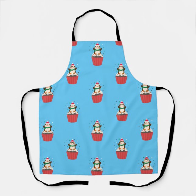 Launige Weihnachts-Pinguin-Cupcake-Schürze Schürze (Vorderseite)
