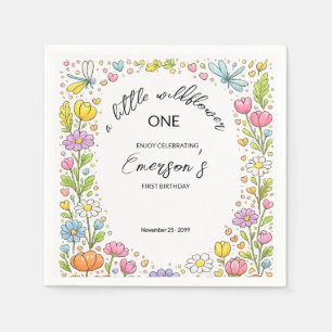 Launiger Bunter Kleiner Wildblumen 1. Geburtstag Serviette