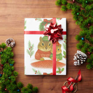 Launiger Chipmunk und Kiefer Geschenkpapier