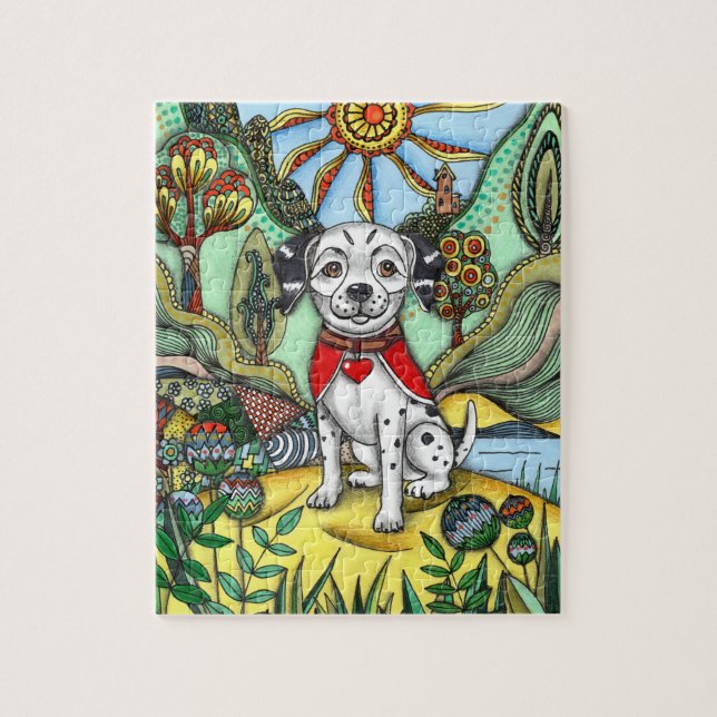 Launiger Dalmatiner-Hund Herbst-Puzzle Puzzle (Vertikal)