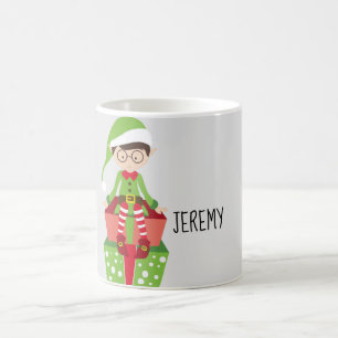Launiger Elf Weihnachten personalisiert Kaffeetasse