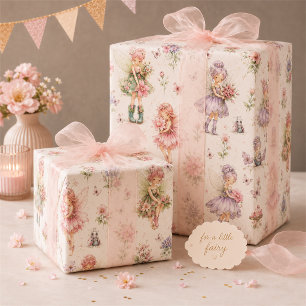 Launiger Feen-Blumengarten Rosa und Lila Geschenkpapier Set