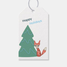 Launiger Fuchs und Weihnachtsbaum-Geschenkanhänger Geschenkanhänger
