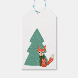 Launiger Fuchs und Weihnachtsbaum-Geschenkanhänger Geschenkanhänger
