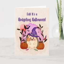 Launiger Halloween-Igel mit Lutscher Karte