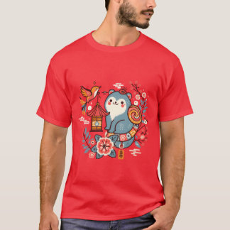 Launiger Hund und Vogel Freund T-Shirt