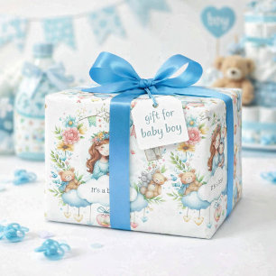 Launiger Jungen-Baby-Shower-Muster Geschenkpapier