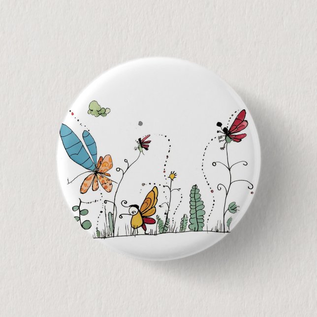 Launiger Käfer-Abzeichen, käferthematisierter Pin/ Button (Vorderseite)