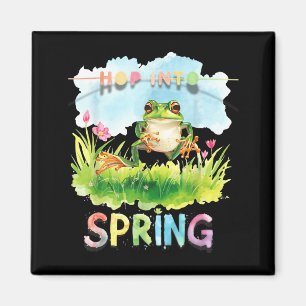 Launiger lustiger Frosch, der in die Jahreszeit Magnet