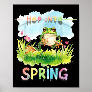 Launiger lustiger Frosch, der in die Jahreszeit Poster