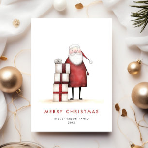 Launiger minimalistischer Weihnachtsmann Weihnacht Feiertagskarte