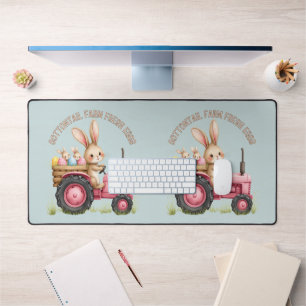 Launiger Osterhasenbauernhof mit Vintage-Traktor Schreibtischunterlage
