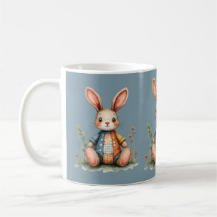 Launiger Patchwork-Hasenbecher Cottagecore Blau Kaffeetasse