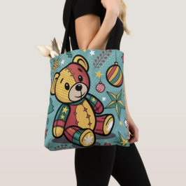 Launiger Patchwork-Weihnachts-Teddybär