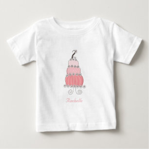Launiger Rosa Kuchen Zwei Mädchen 2. Geburtstagsfe Baby T-shirt