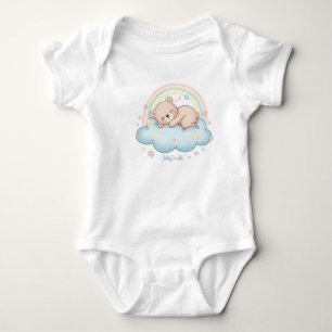 Launiger Schlafender Bär auf Wolken-Baby-Body  Baby Strampler