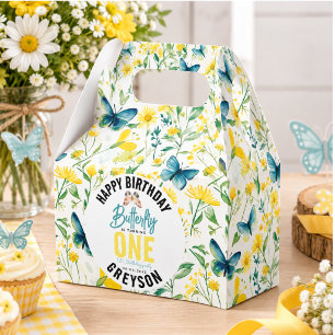 Launiger Schmetterling Blumen 1. Geburtstag Geschenkschachtel