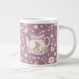 Launiger Teekannen-Hase Frühlingsblumen Jumbo-Tasse