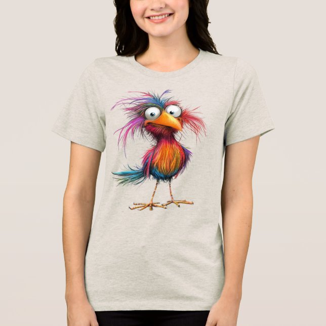 Launiger Vogel Tri-Blend Shirt (Vorderseite)