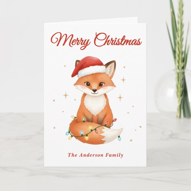 Launiger Weihnachtsfuchs Feiertagskarte (Vorderseite)