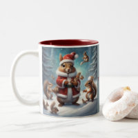 Launiger Weihnachtsmann Eichhörnchen und Babyeichh