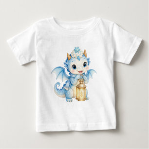 Launiger Winter-Baby-Drache mit Laterne Baby T-shirt