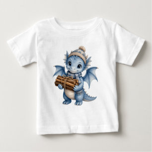 Launiger Winter-Baby-Drache trägt Holz Baby T-shirt