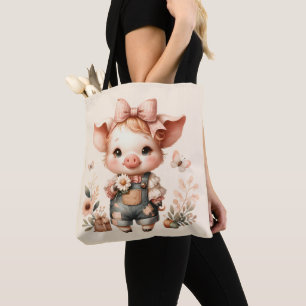Launiges Ferkel in Pastell-Overall Pfirsich