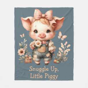 Launiges Ferkel in pastellfarbenen Overalls Blau Fleecedecke