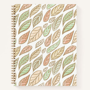 Launiges Pastell-Blatt-Driftmuster Notizbuch