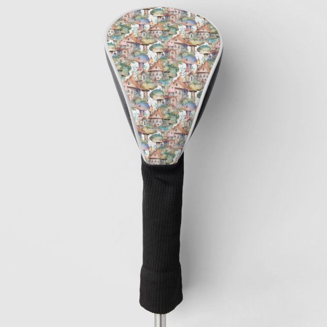 Launiges Pilzhaus-Muster (3) Golf Headcover (Vorderseite)