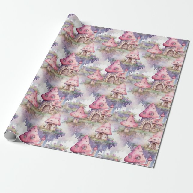 Launiges Pilzhaus-Muster (4) Geschenkpapier (Ungerollt)