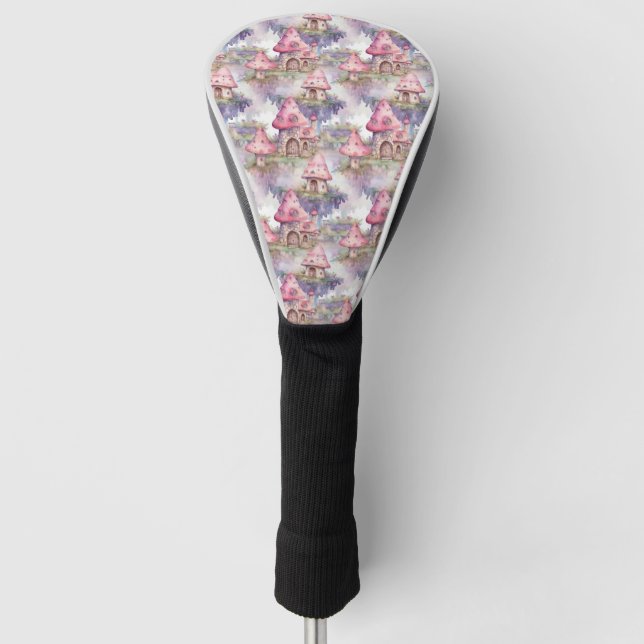 Launiges Pilzhaus-Muster (4) Golf Headcover (Vorderseite)