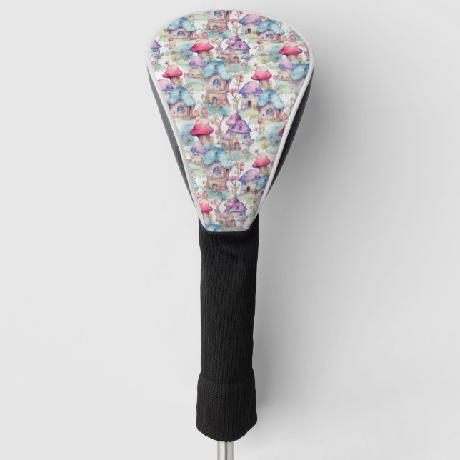 Launiges Pilzhaus-Muster (6) Golf Headcover (Vorderseite)