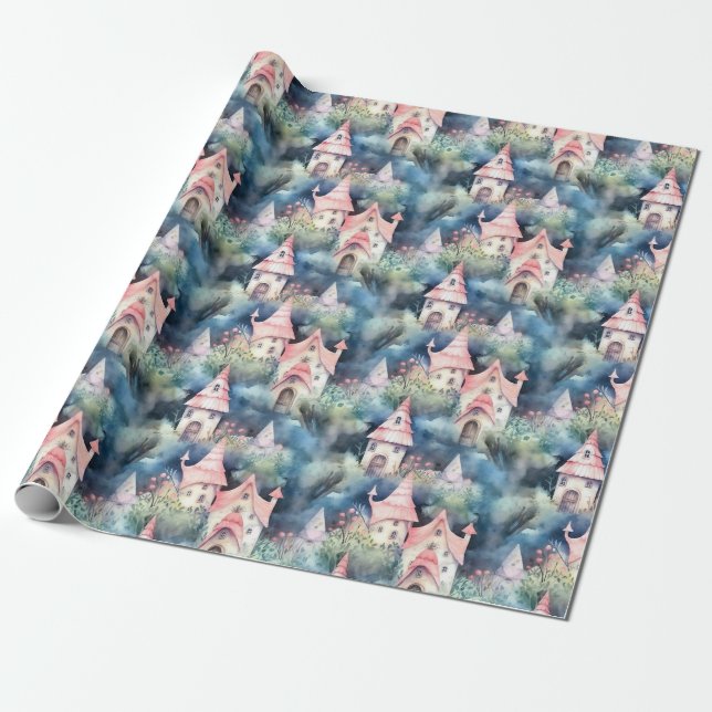 Launiges Pilzhaus-Muster (8) Geschenkpapier (Ungerollt)