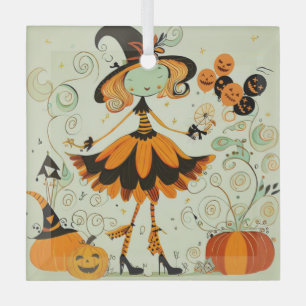 launisch/Hexe/Kürbis/Herbst Ornament Aus Glas