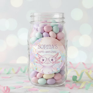 Launische Axolotl-Kinder-Geburtstag Runder Aufkleber