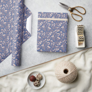 Launische Blaue Baumwollblüte Geschenkpapier